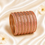 Glass Metal Bangle Set