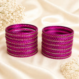 Glass Metal Bangle Set