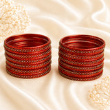 Glass Metal Bangle Set