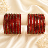 Glass Metal Bangle Set