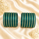Glass Metal Bangle Set