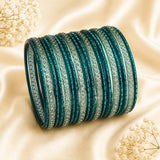 Glass Metal Bangle Set