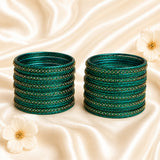 Glass Metal Bangle Set