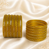 Glass Metal Bangle Set