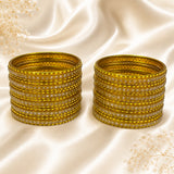 Glass Metal Bangle Set