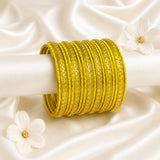 Glass Metal Bangle Set