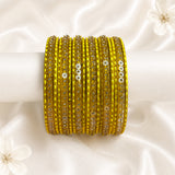 Glass Metal Bangle Set
