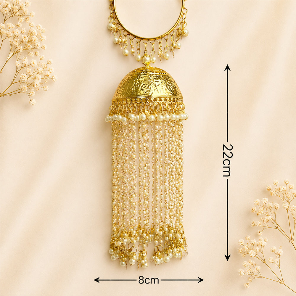 Golden Dome with Pearl Chain Hanging Bridal Kalira