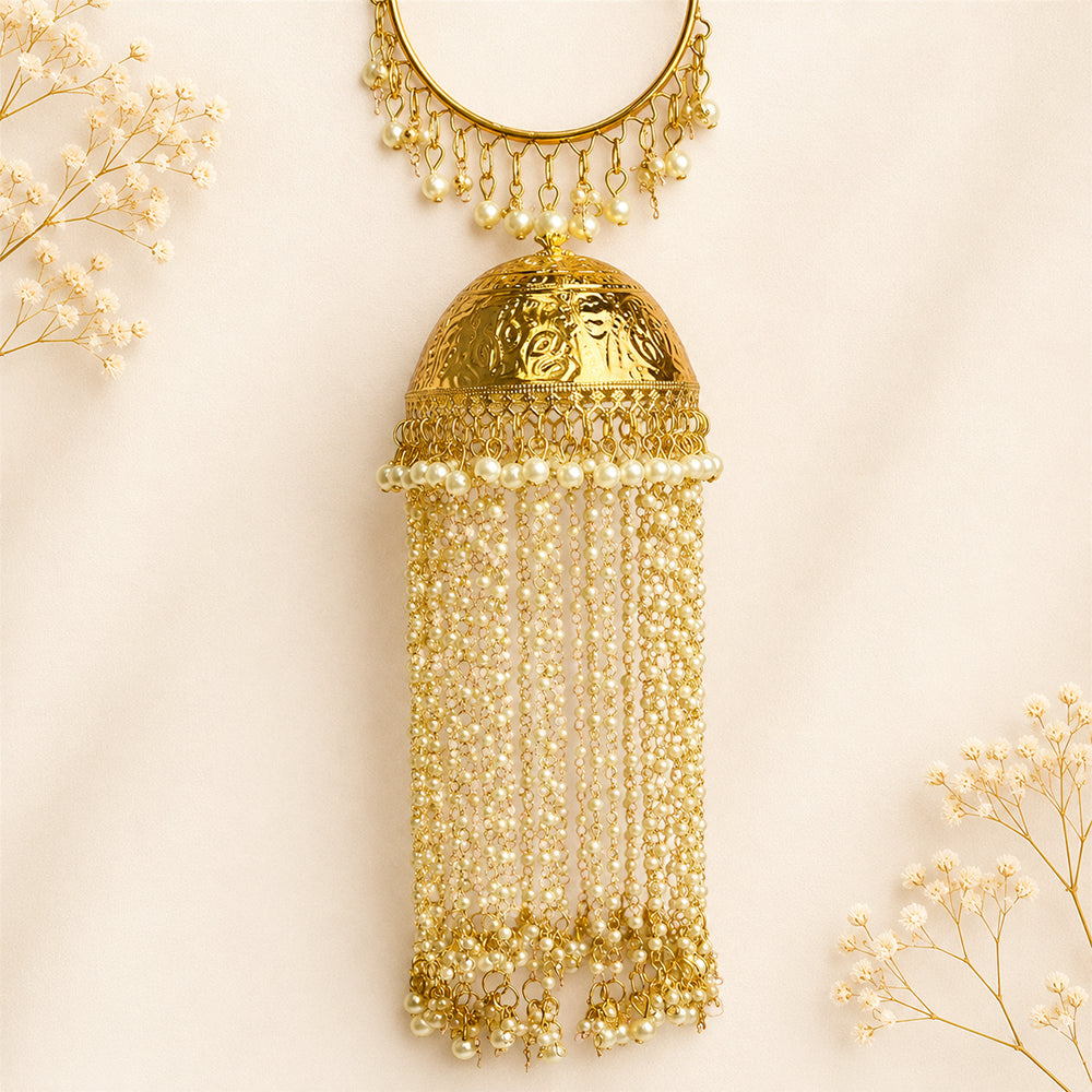 Golden Dome with Pearl Chain Hanging Bridal Kalira