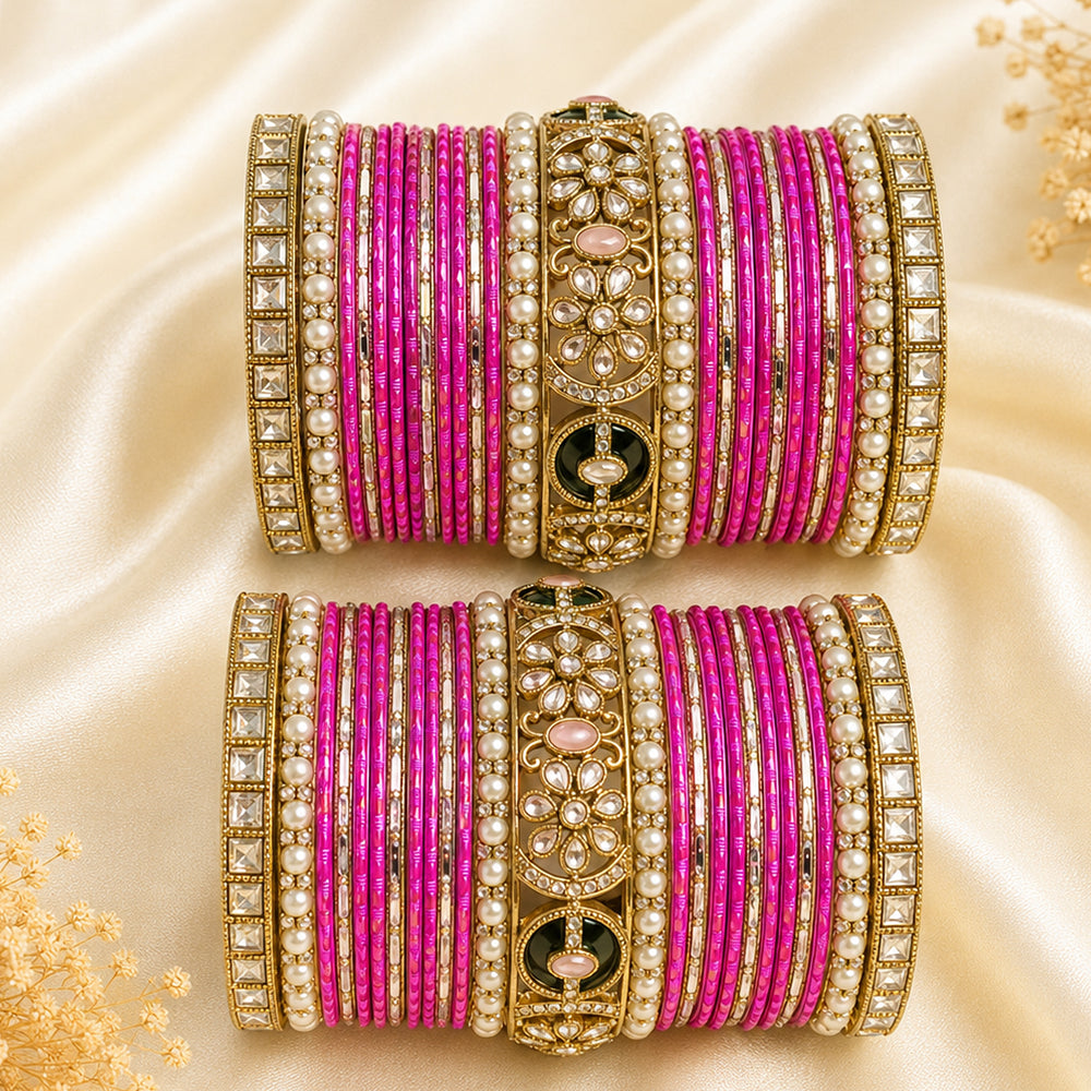 Kundan Kada Bangle Set