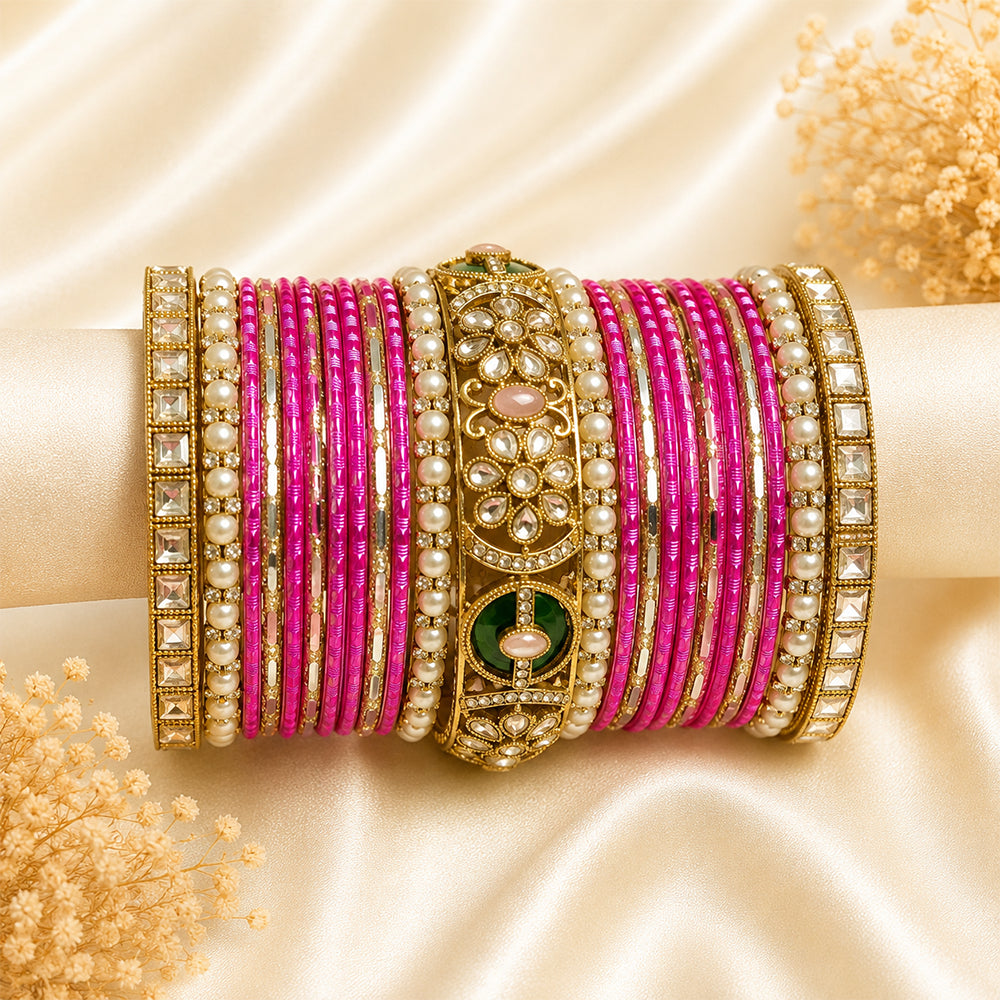 Kundan Kada Bangle Set