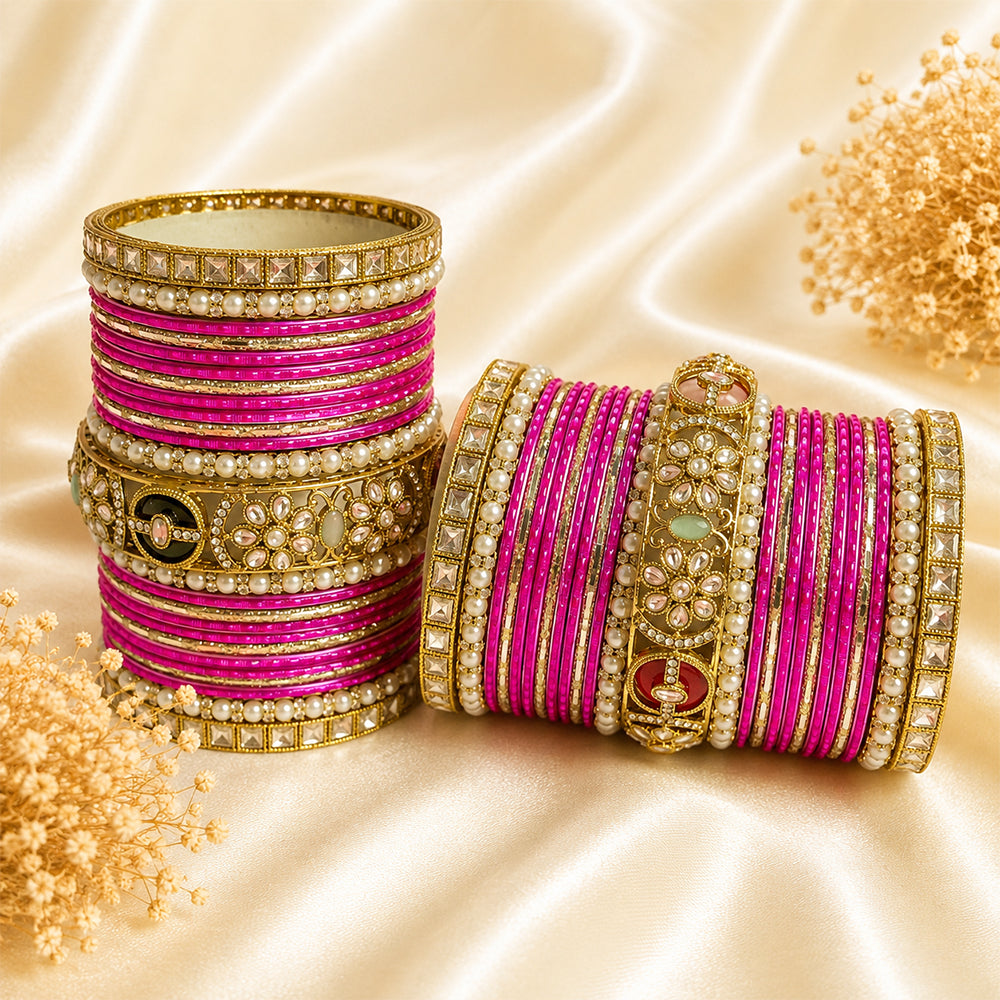 Kundan Kada Bangle Set