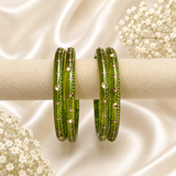 Kundan With Golden Line Glass Kada