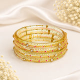 Kundan With Golden Line Glass Kada