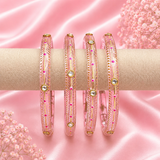 Kundan With Golden Line Glass Kada