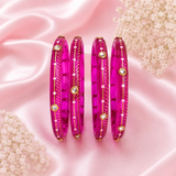 Kundan With Golden Line Glass Kada