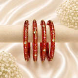 Kundan With Golden Line Glass Kada