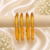 Kundan With Golden Line Glass Kada