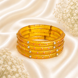 Kundan With Golden Line Glass Kada