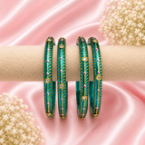 Kundan With Golden Line Glass Kada