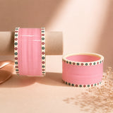 Light Baby Pink Super Soft Pola Basic Bridal Chura with Evil Eye Dot (Short)