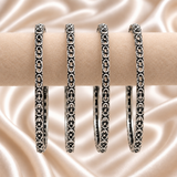 Linked Loop Oxidised Bangles