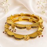 Meenakari And Hanging Pearl Accent Kada