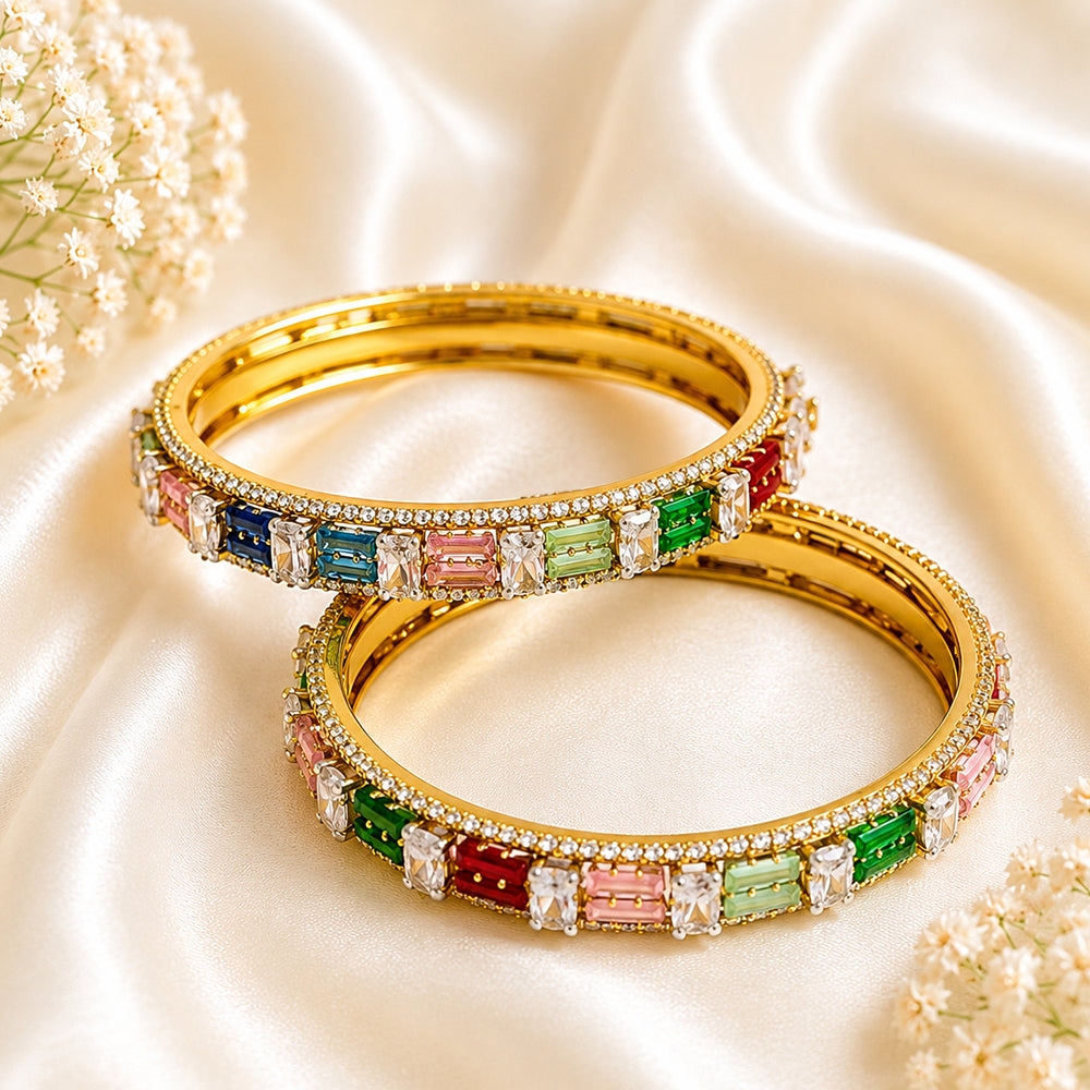 Multicolor baguette cut AD kada
