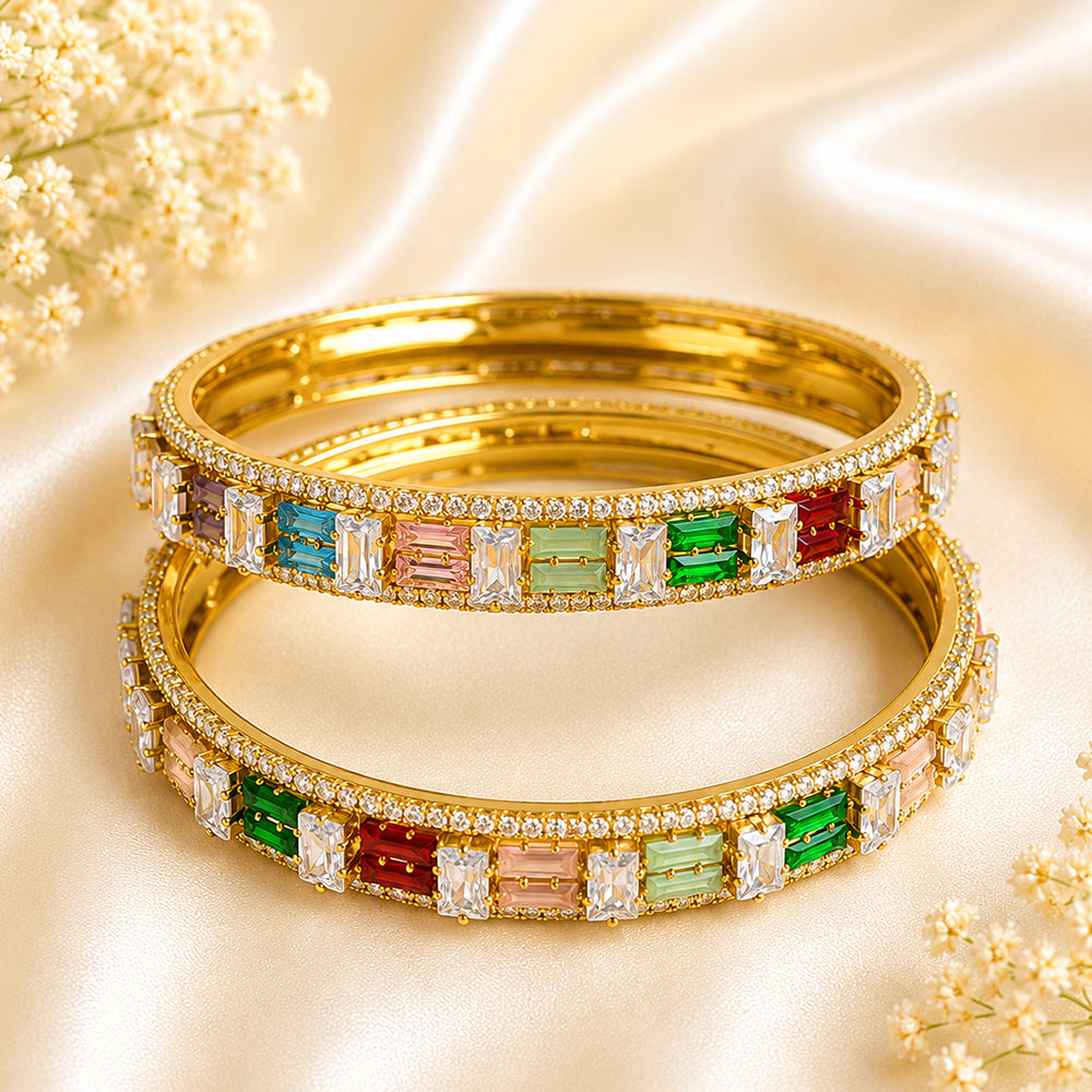 Multicolor baguette cut AD kada