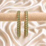 Oval Stone Line Bangles
