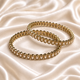 Oval Stone Line Bangles