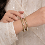 Oval Stone Line Bangles