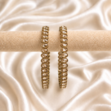 Oval Stone Line Bangles