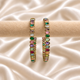 Oval Stone Line Bangles