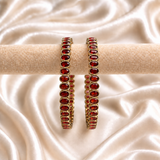 Oval Stone Line Bangles