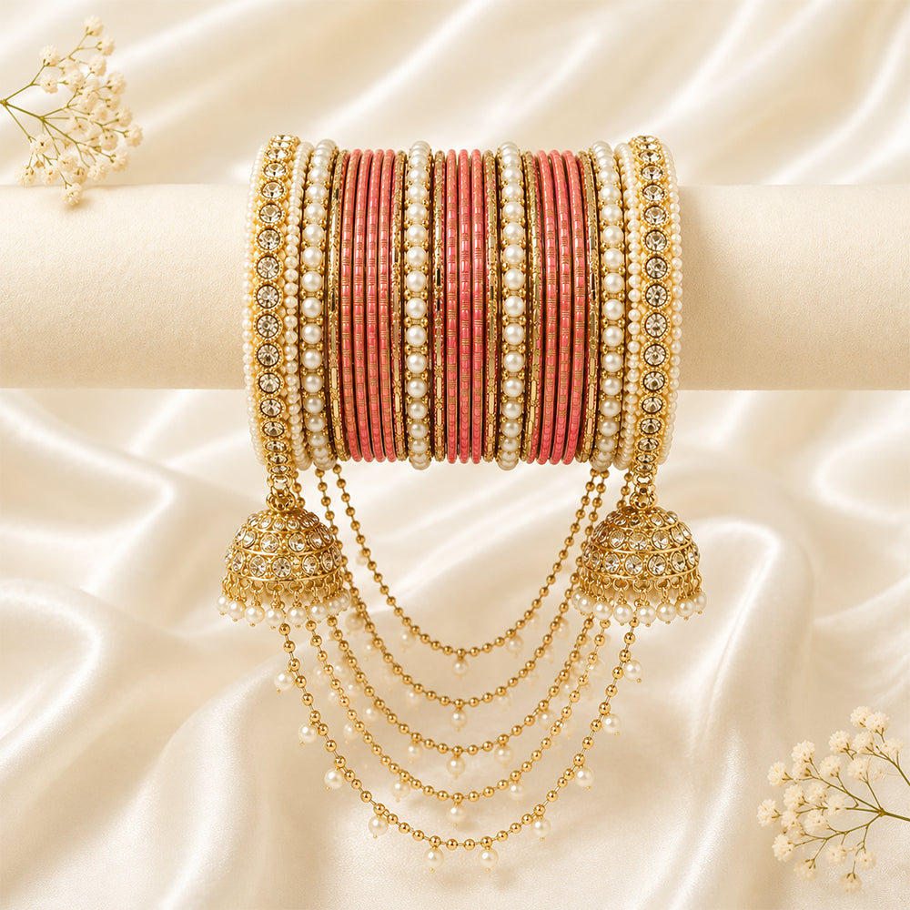 Pearl Bangle with Jhula Hanging