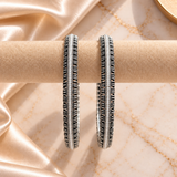 Pearl Line Oxidized Kada