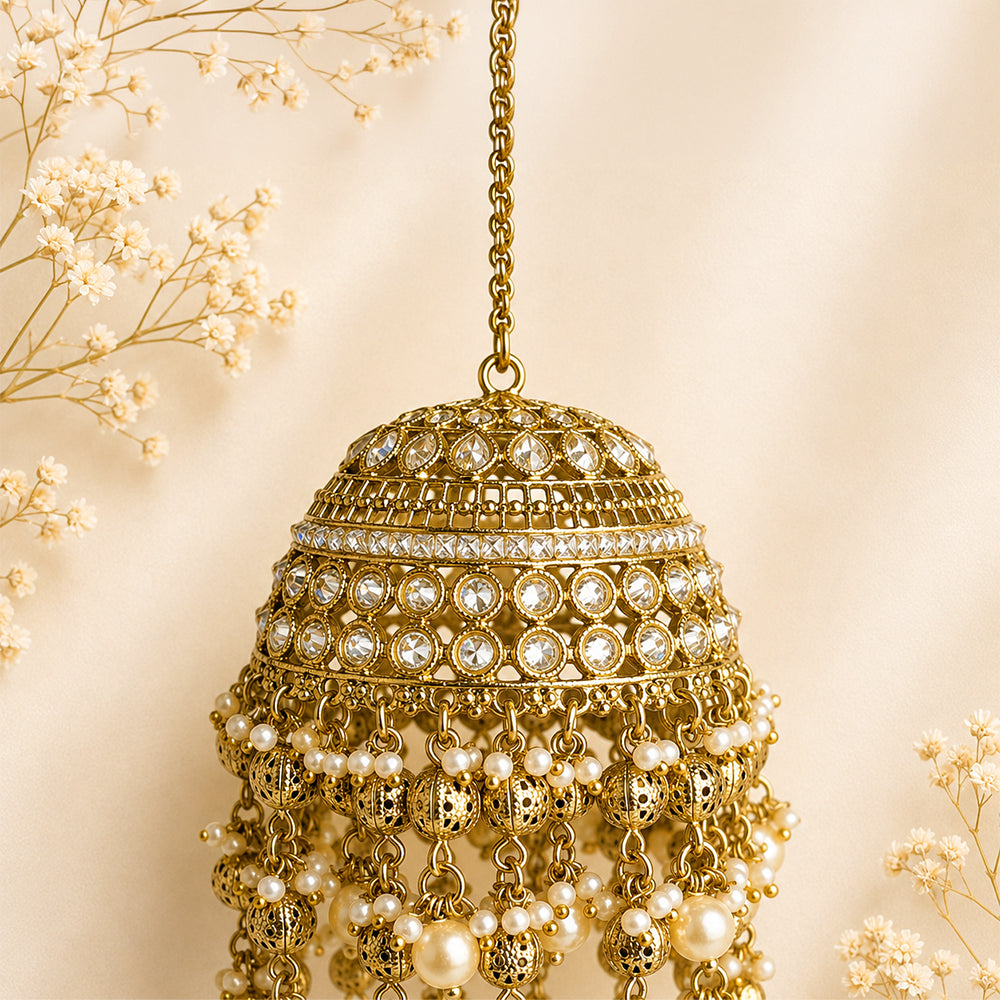 Polki Dome with Small Multiple Jhumka Hanging