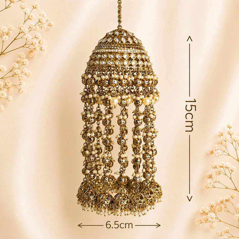 Polki Dome with Small Multiple Jhumka Hanging