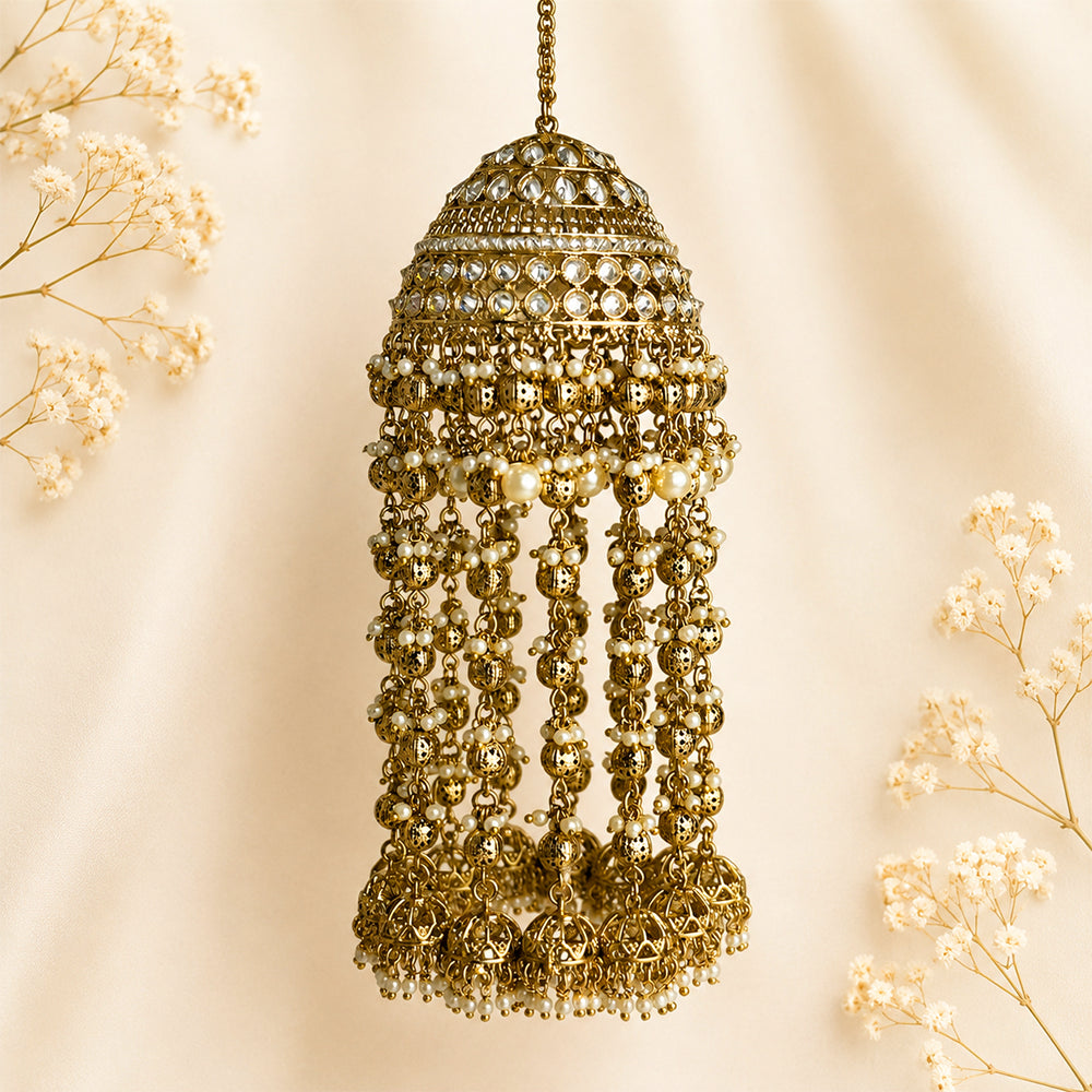 Polki Dome with Small Multiple Jhumka Hanging