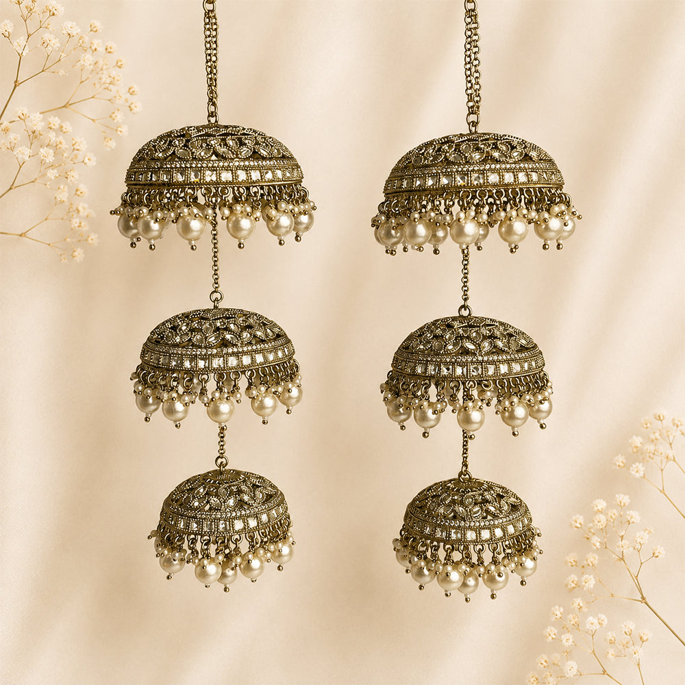 Polki Kundan Flower-Square Design Bridal Kalira