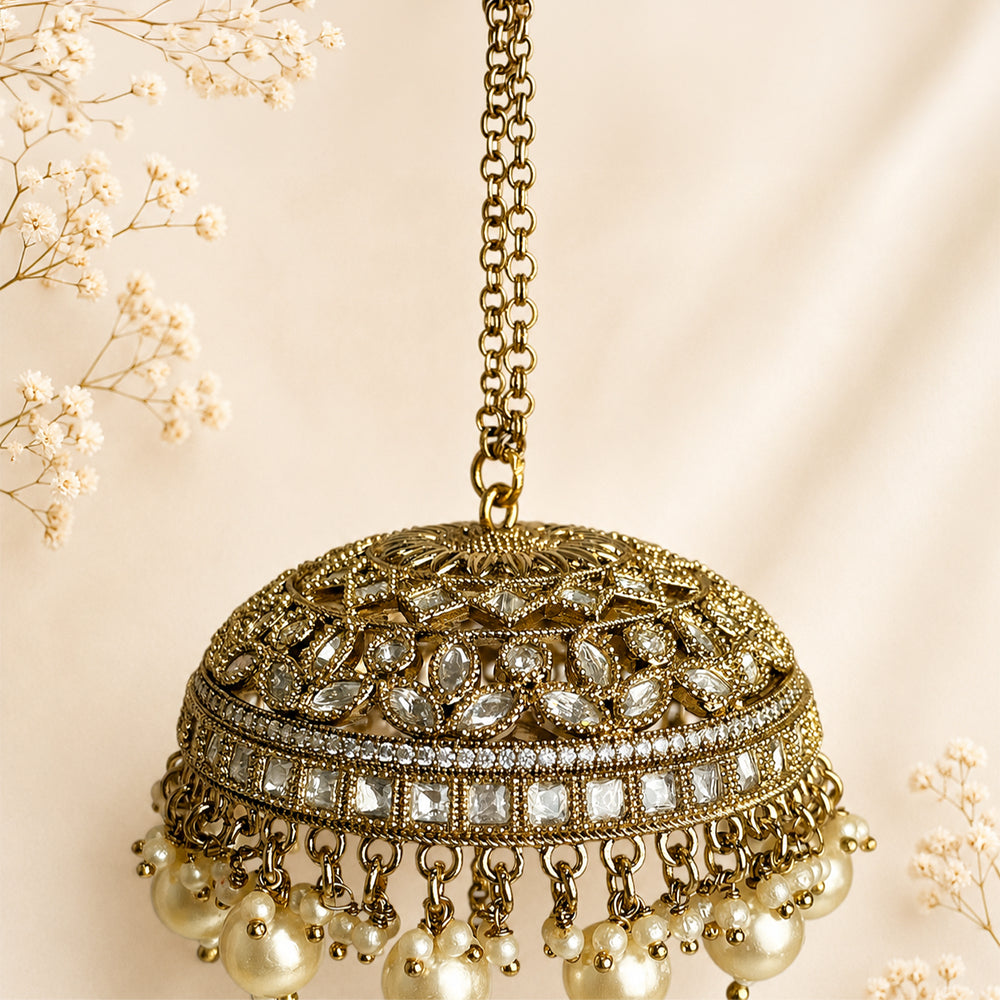 Polki Kundan Flower-Square Design Bridal Kalira