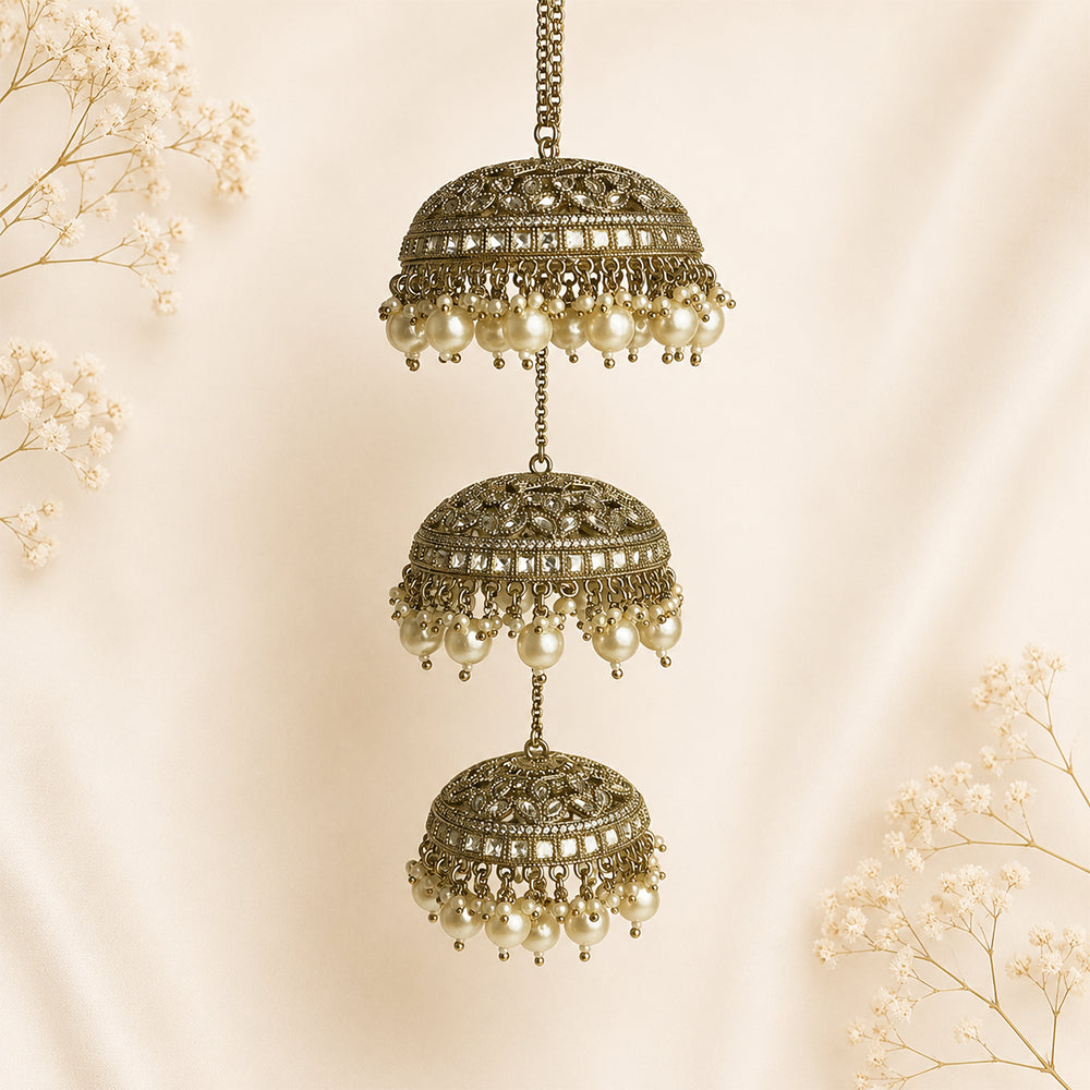 Polki Kundan Flower-Square Design Bridal Kalira