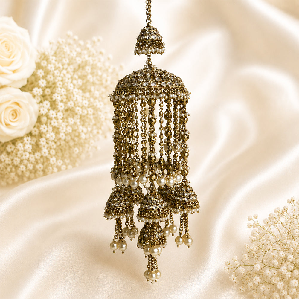 Polki-Pearl With Jhumka Design Bridal Kalira
