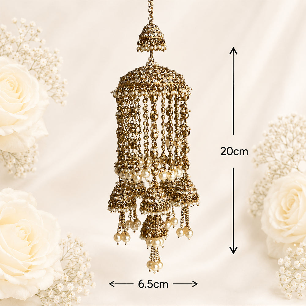 Polki-Pearl With Jhumka Design Bridal Kalira