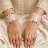 Rose Gold Soft Pola Basic Bridal Chura with Evil Eye Dot (Short)
