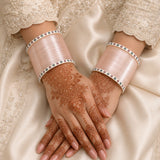 Rose Gold Super Soft Pola Basic Bridal Chura with Evil Eye Dot