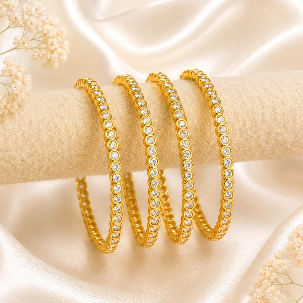 Round Single line AD Bangle