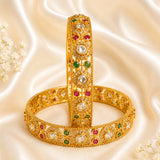 Ruby-emerald circular mesh kada