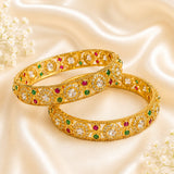 Ruby-emerald circular mesh kada